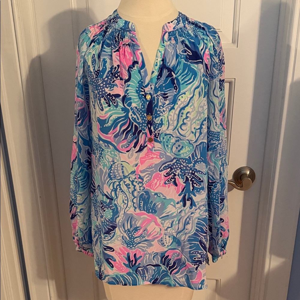 Lilly Pulitzer Elsa Silk Blouse NWOT